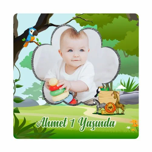 Safari Temalı Doğum Günü Magneti